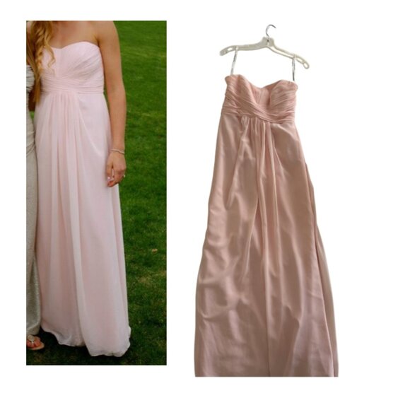 Light Pink Long Strapless Dress - David's Bridal - Size 8 - Picture 1 of 2